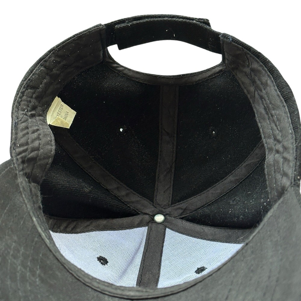Ferrari Solid Black w Embroidered Logo Adjustable Hat Cap One Size EUC