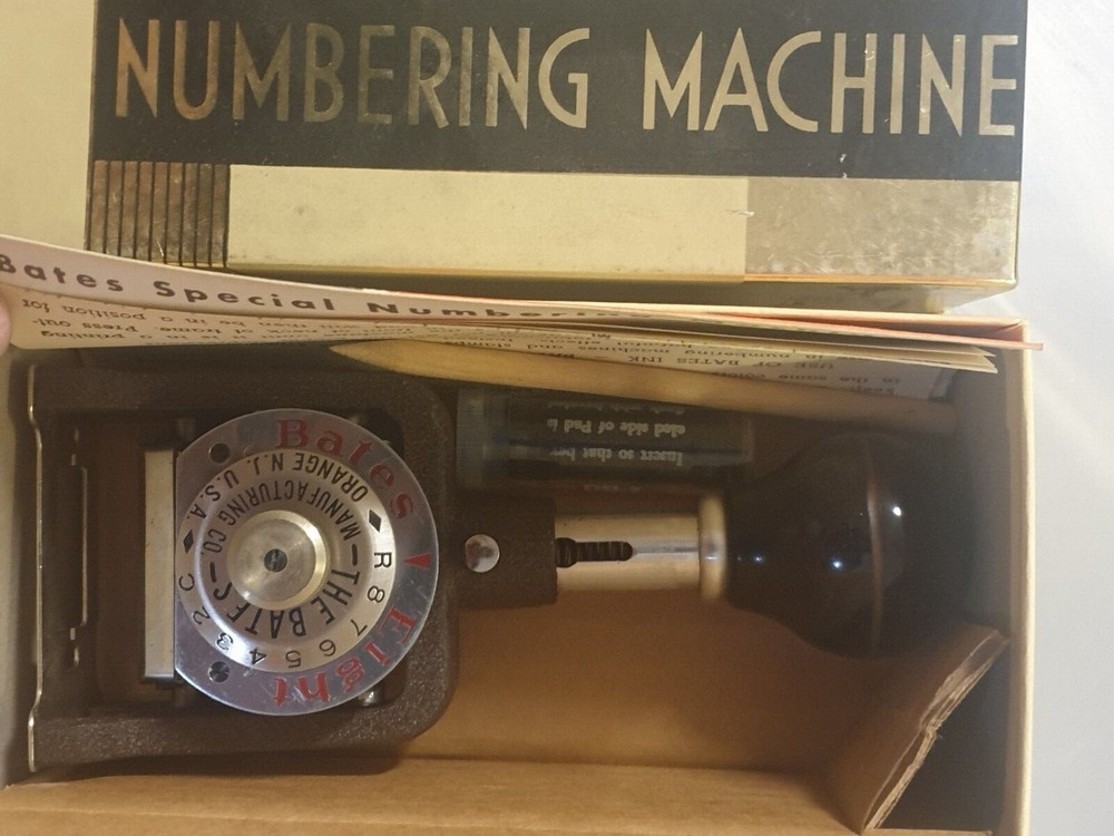 Vintage Bates Numbering Machine Model 7G 8 Movement