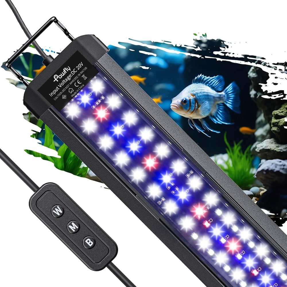 Pawfly 11W Aquarium LED Light for 12 to 18 Inch Fish Tanks Extendable Fish Tank