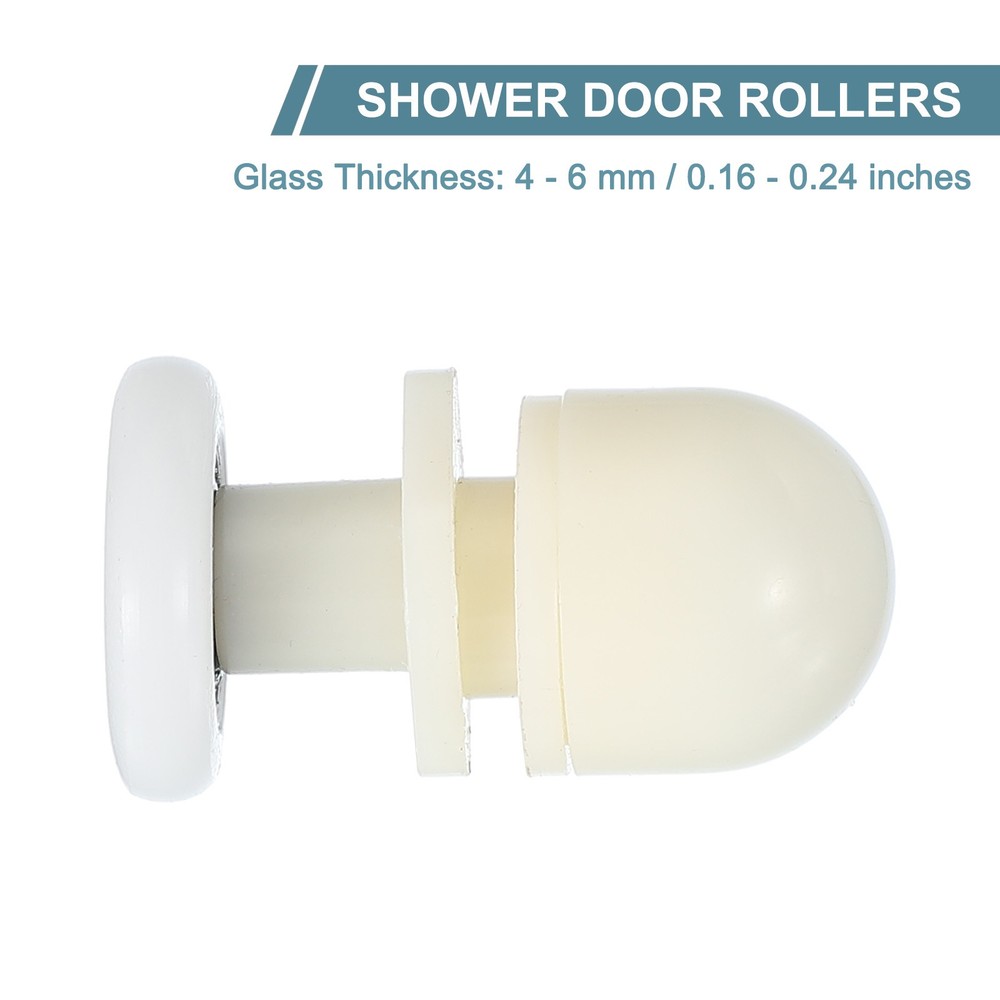 4Pcs 23mm Shower Door Rollers Wheels Replacement White