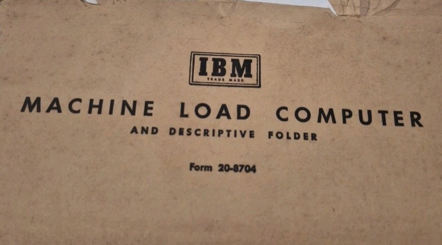 IBM Machine Load Computer & Descriptive Folder Slide Ruler 3 Pieces USA Vintage