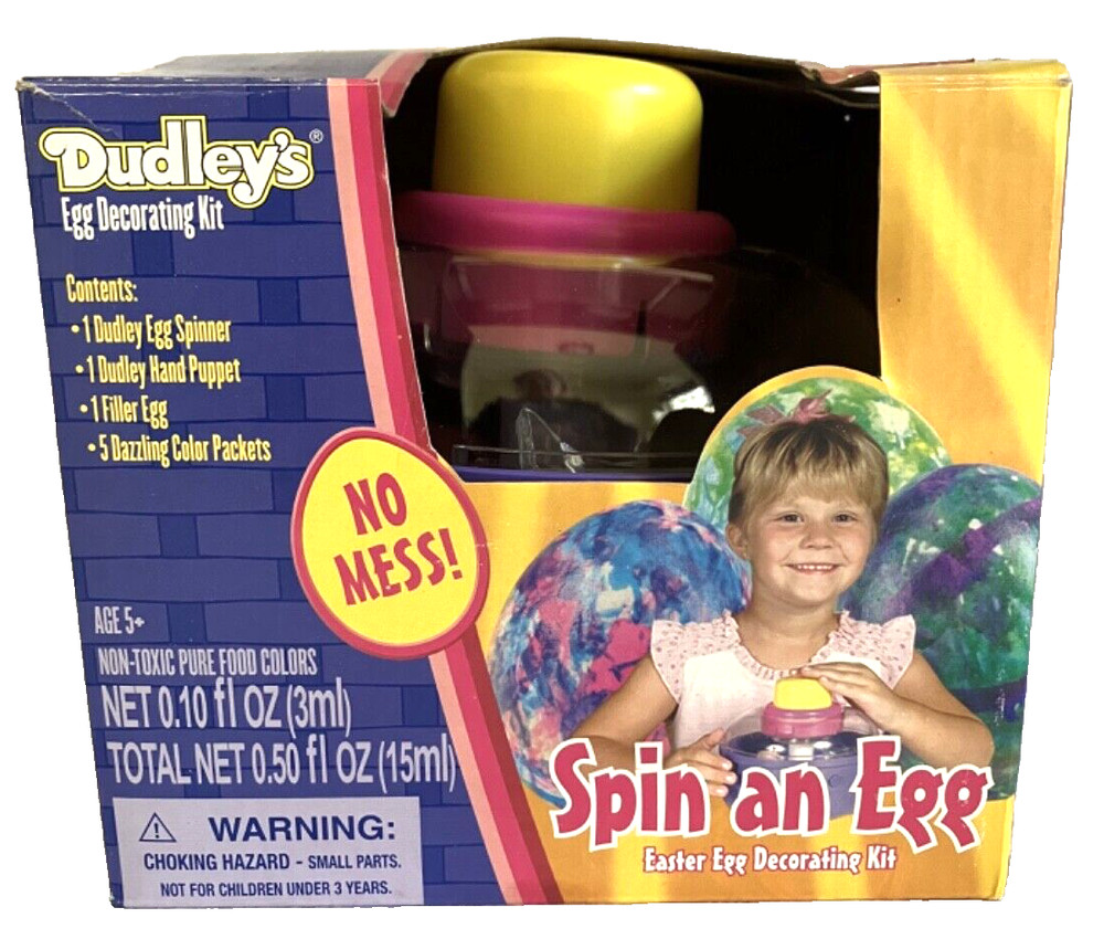 NIB Vintage Dudley's SPIN AN EGG Easter Egg  Decorating Kit complete