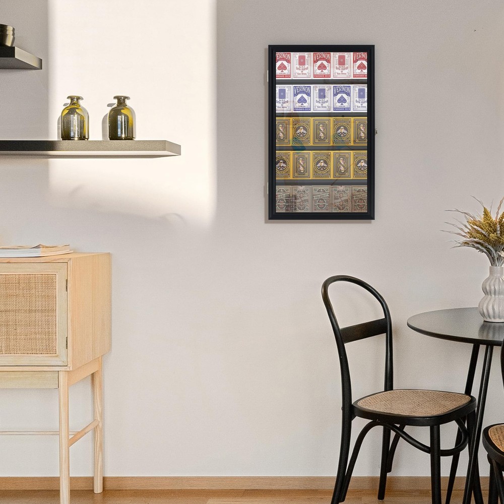 The Playing Card Frame - 25 Deck Holder Display Case Frame Wall Mount