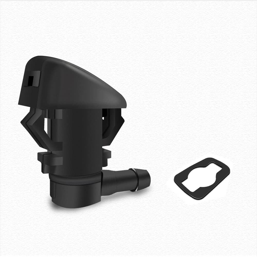 2PCS Front Windshield Washer Nozzles, Single Hole Sprayer Black