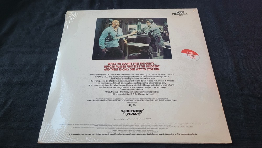 Walking Tall Final Chapter Laserdisc New (Sealed)