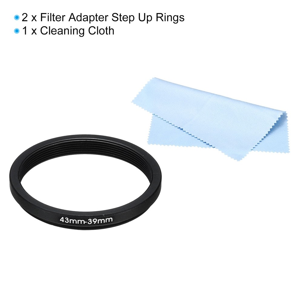 43mm-39mm Step Down Ring Camera Lens Filter Adapter Ring Filter with Cloth