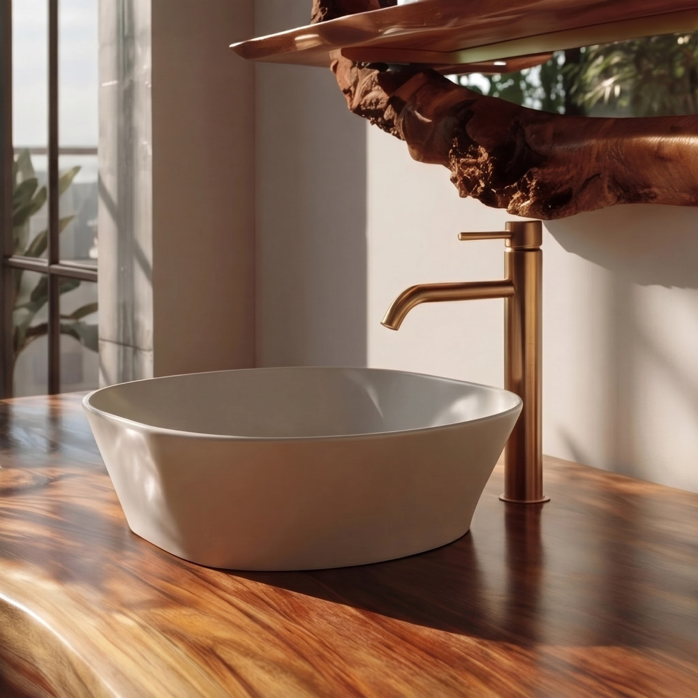 Bathroom Vanity Modern Live Edge Solid Wood Countertop Sink Top Bathroom