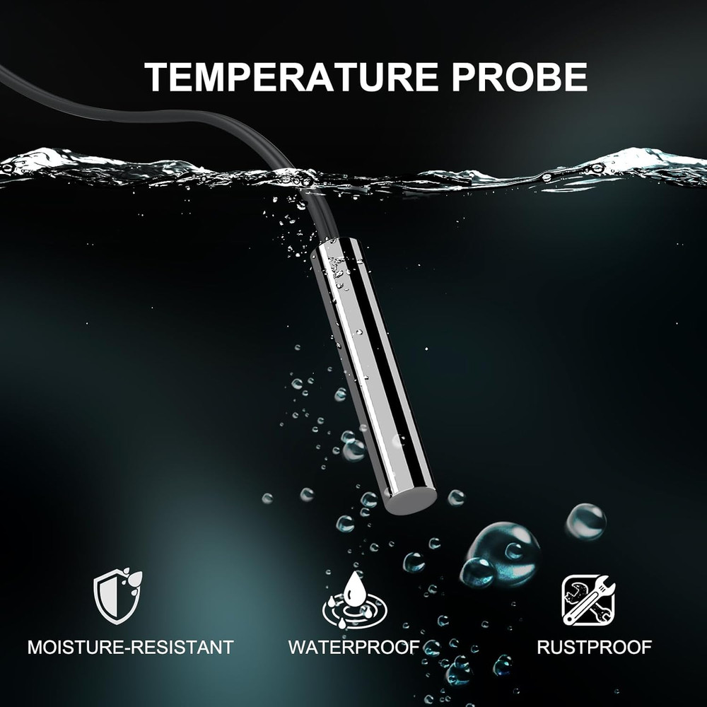10K Temperature Sensor Probe, 5Pcs 1 Meter Waterproof Temp Sensor Probe, Stainle