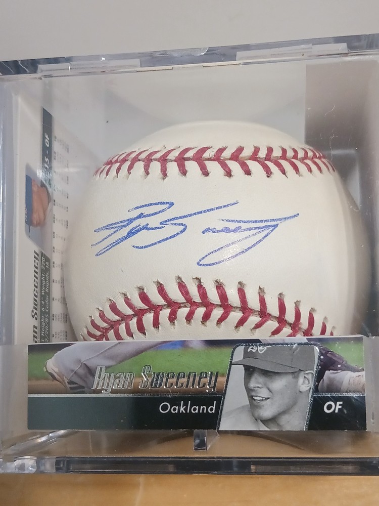 RYAN SWEENEY (Outfielder) Oakland Athletics Signed OML Baseball (JSA Basic COA)