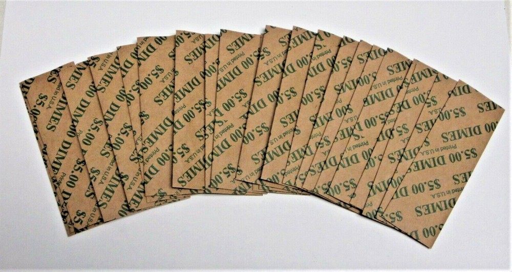 50 Dime Flat Coin Wrappers (N.F. String & Son)