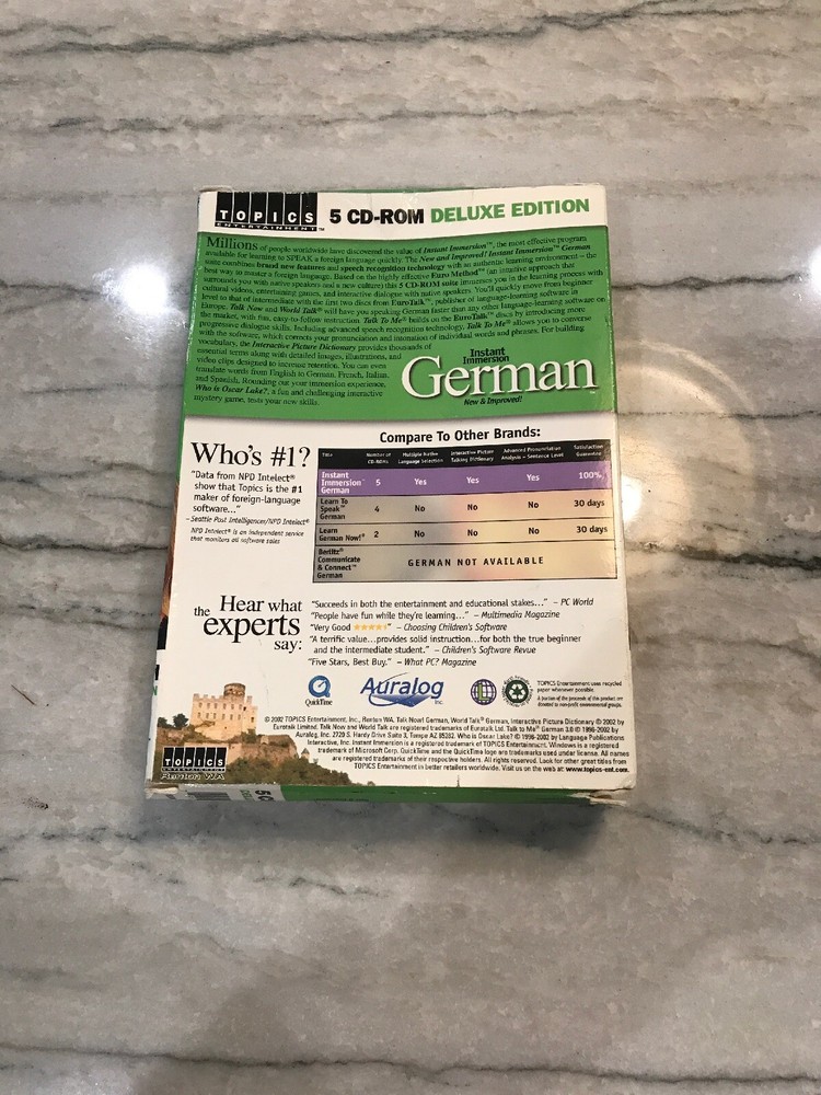Topics Learn German Deluxe Edition Instant Immersion Euro Method 5 CD Set Green