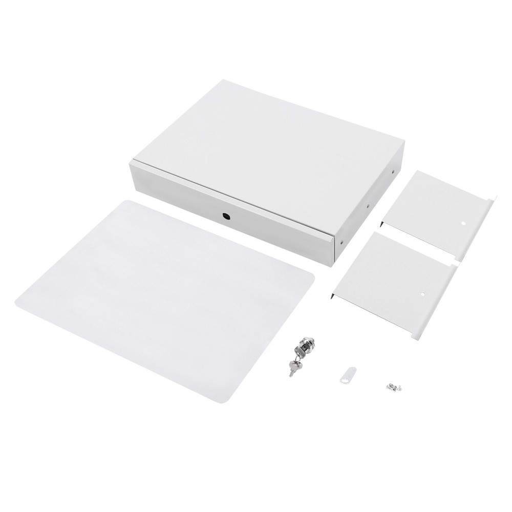 Under Desk Mounted Sliding Pull-out Storage Drawer With Computer Pad White USA
