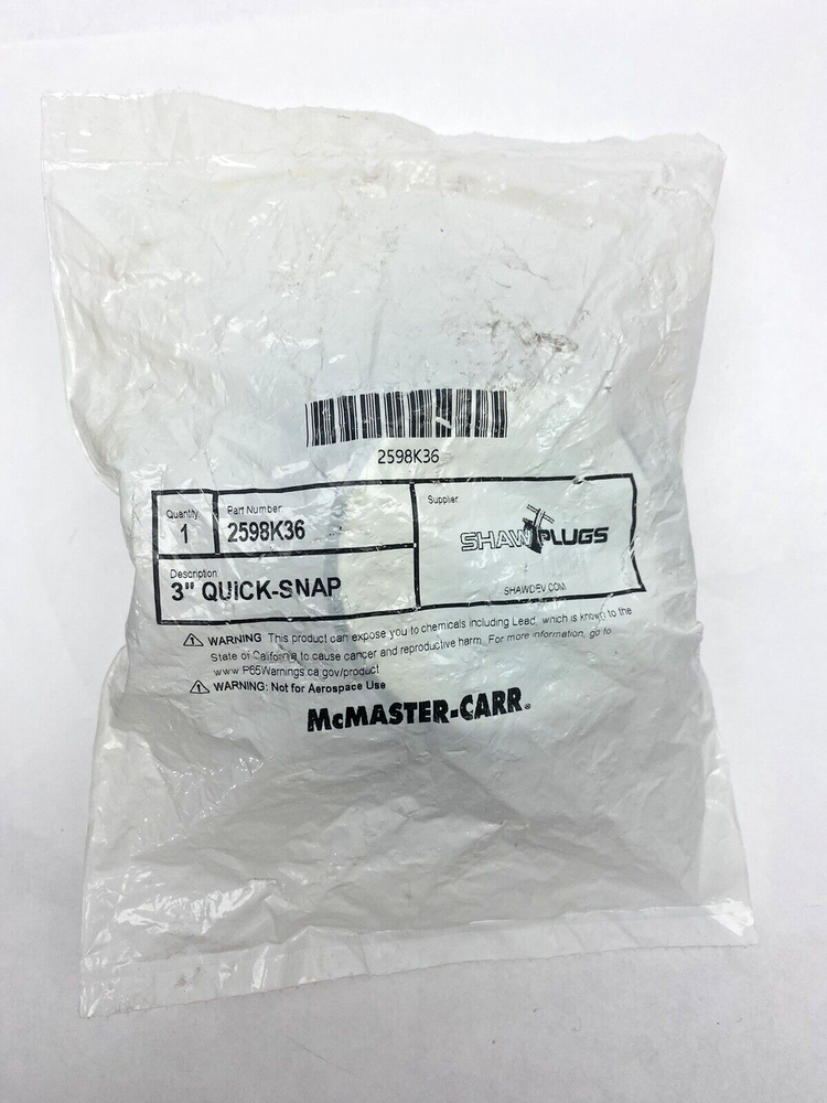 2598k36 SHAW PLUGS 3" QUICK-SNAP