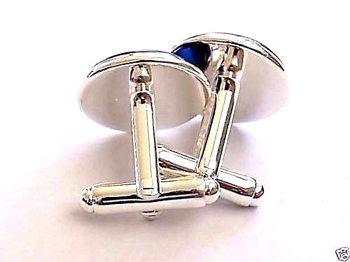 Handmade, Orange Planet Cufflinks Silver Plated Setting, Gift Boxed!