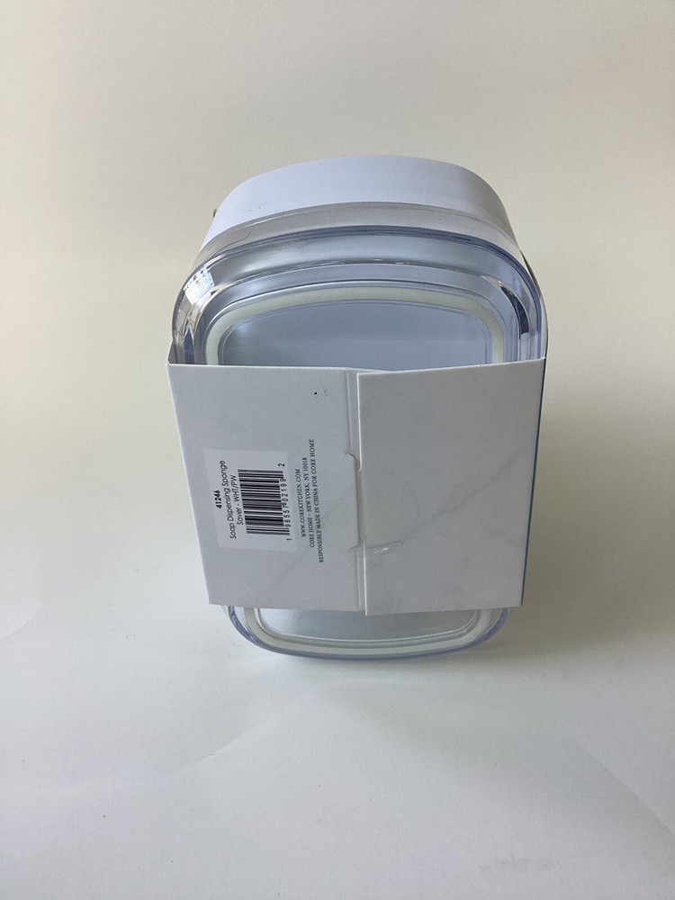 Core Kitchen~ White/Gray Soap Dispensing Sponge Holder