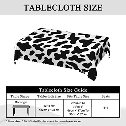 Table Covers 52x70 Inch Farm Cattle Skin Print 70" x 52" (Rectangular) Cow