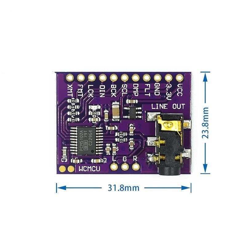 1 Set Interface I2S PCM5102A DAC Decoder Player Module For Raspberry Pi PHAT