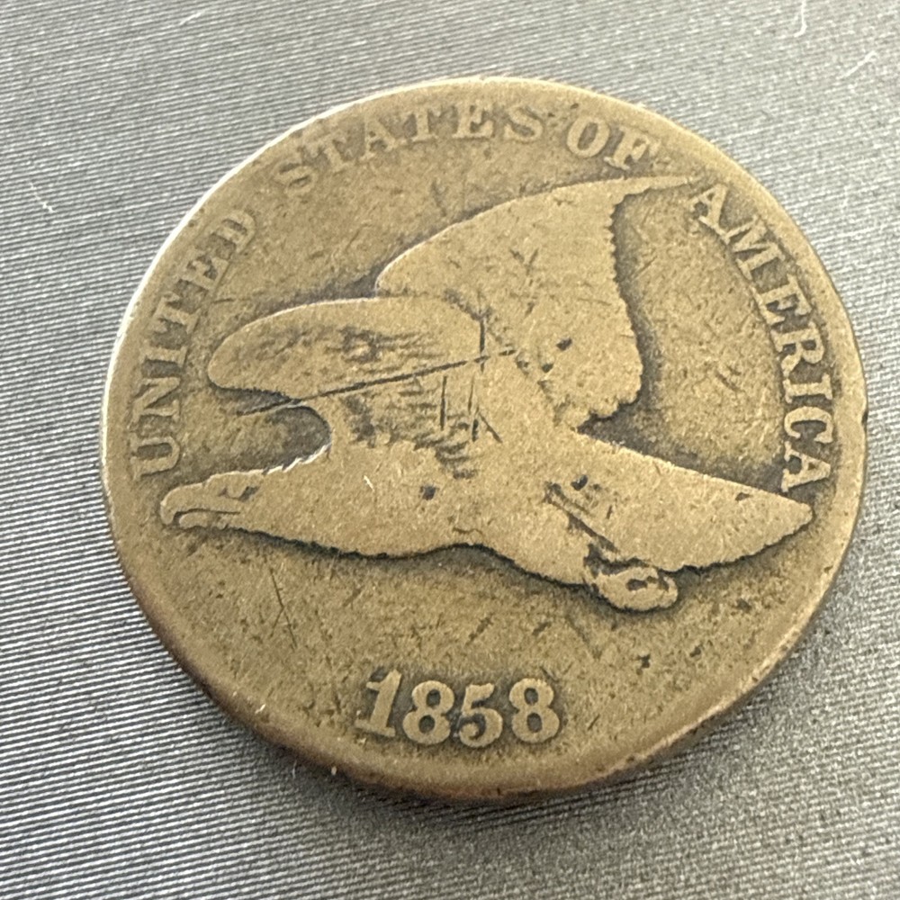 1858 LL Flying Eagle Cent Penny