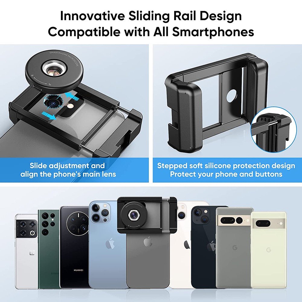 Phone Macro Lens 100X Magnification Microscope for Android/iPhone with LED Light