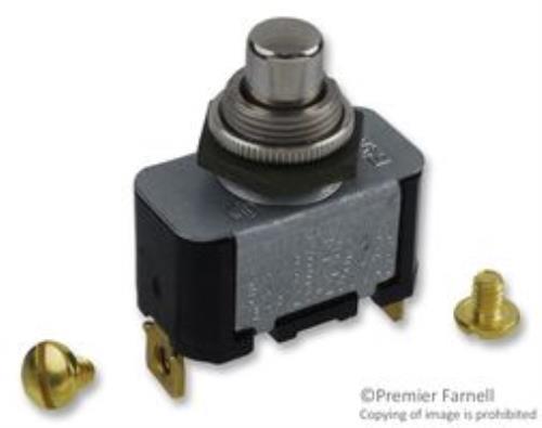 1pc Industrial Pushbutton Switch, SPST-NO, Momentary, Round