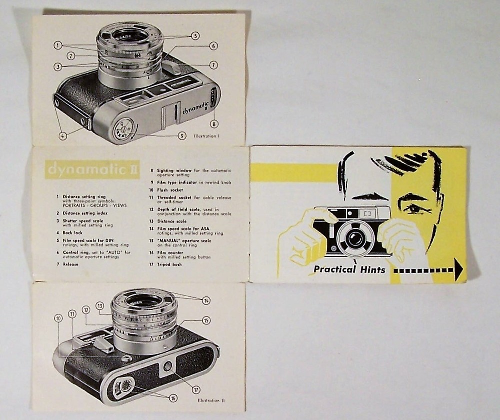 Voigtlander Dynamatic II Camera, Lanthar 2.8/50 Lens, West Germany, Untested