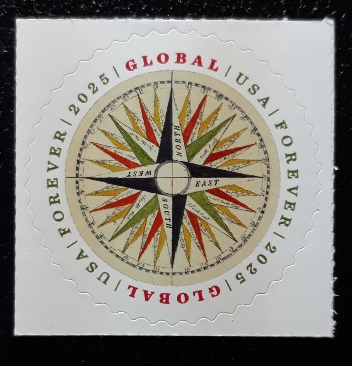 US Scott #5956, 2025 Forever Global, Compass Rose Single Stamp MNH/OG