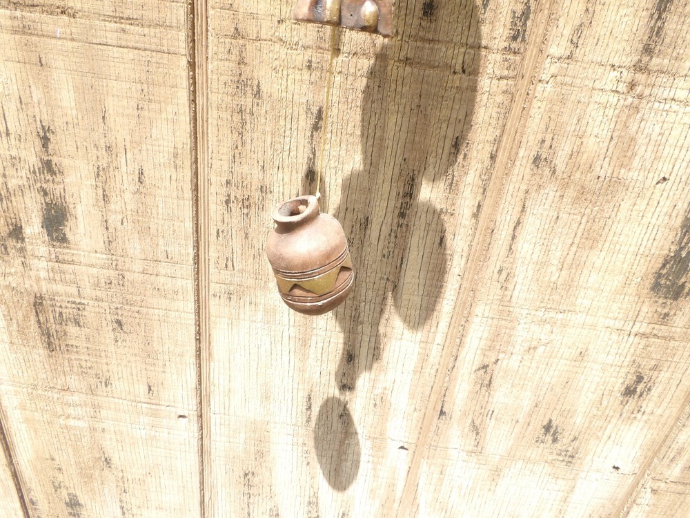 Rustic Ceramic Wind Chime Clay Pot Design Handmade Southwestern Boho Decor 40"