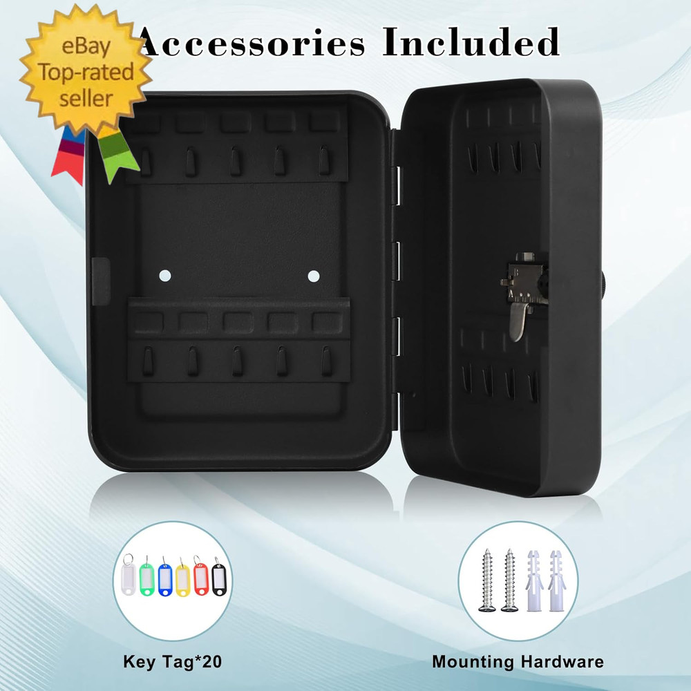 20 Key Storage Lock Box with Code, Key Organizer Wall Mount Combination Lock