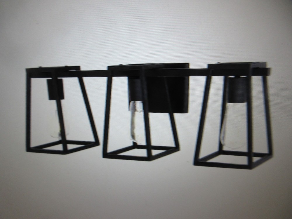 Home Decorators Hazel Heights 24 in. 3-Light Black Rustic Bathroom Vanity Light