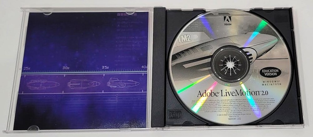 Adobe LiveMotion 2.0 Software Windows-Mac W/Serial # & User Guide & Scripting