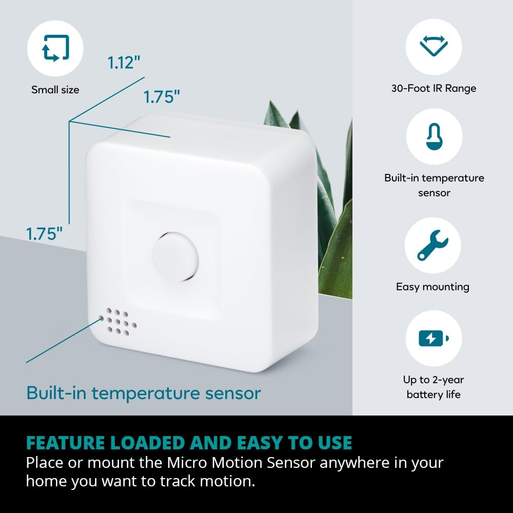 by Ezlo Micro Motion Sensor - Home Automation and Security - Lighting Scenes,...