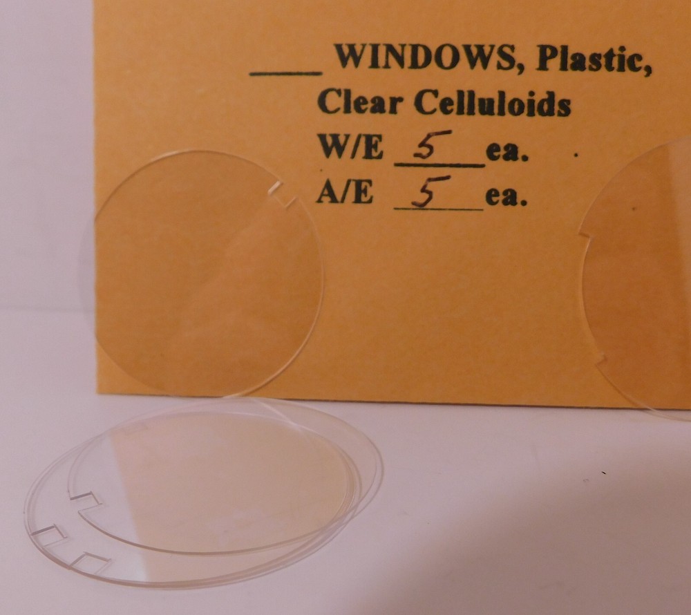 TEN - Mixed Clear Window Celluloids 5 for W/E & 5 for A/E Dial Number Rings