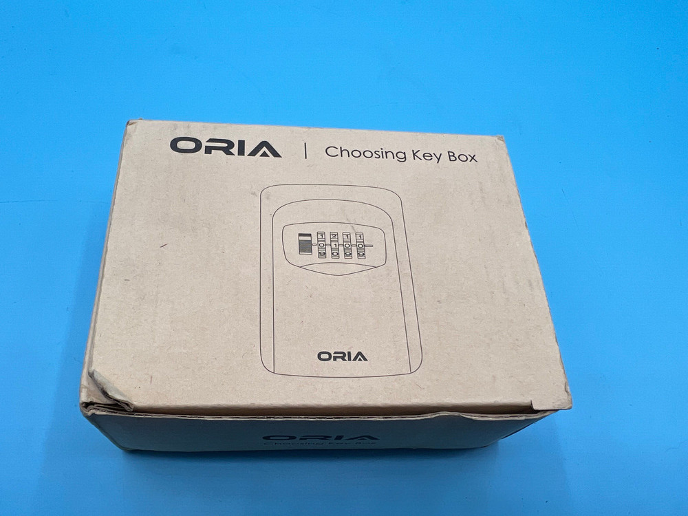 ORIA Key Storage Lock Box, 4-Digit Combination Lock Box, Wall Mounted Lock Box