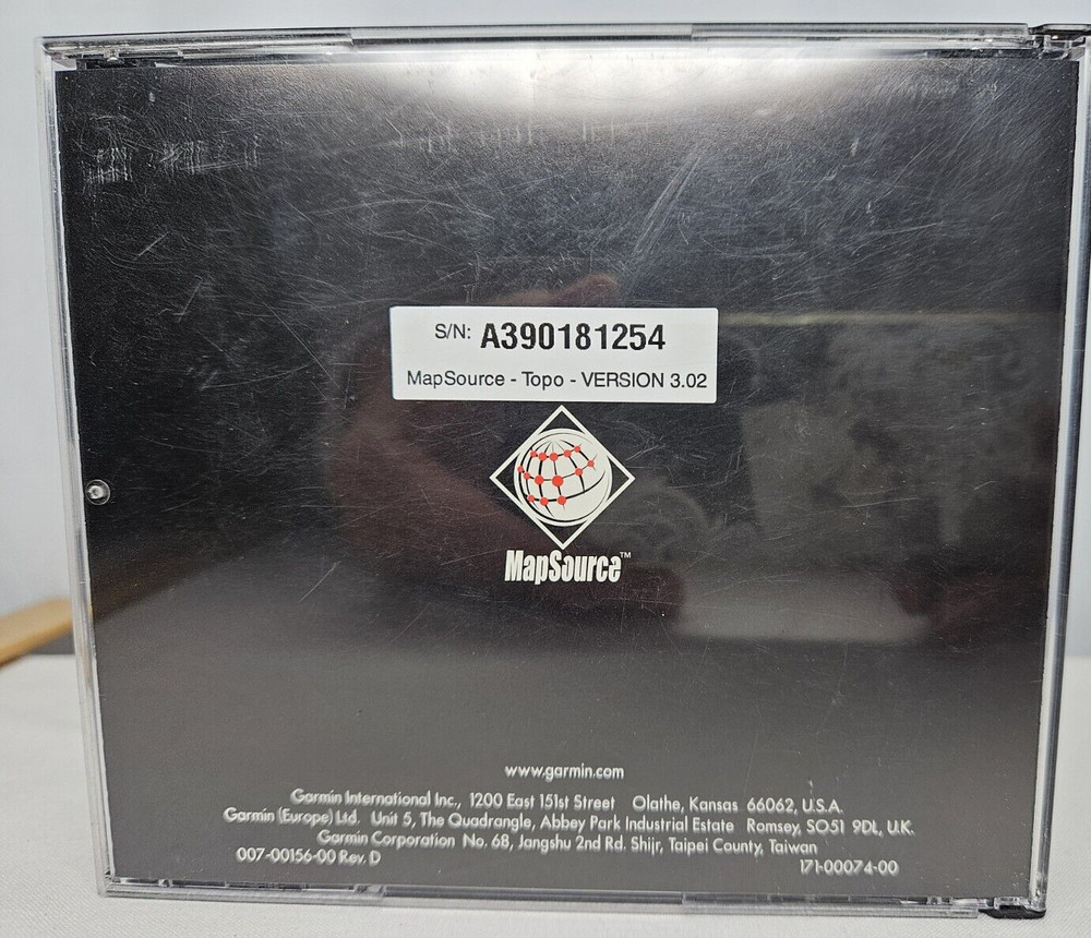 Garmin MapSource Topo 1999/2002 Version 3.00 & Metro Guide Map Source CD