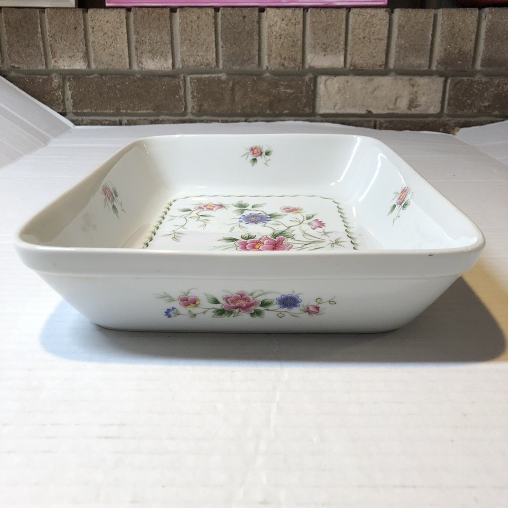 Vtg Andrea Sadek Spring Night Rectangular Baking Dish Floral Flowers GIL