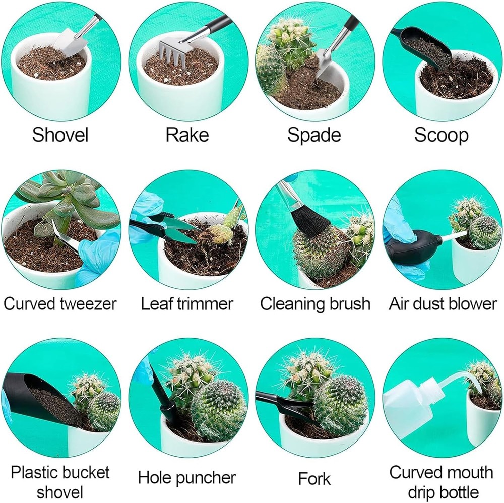Indoor plant repotting mat tool set