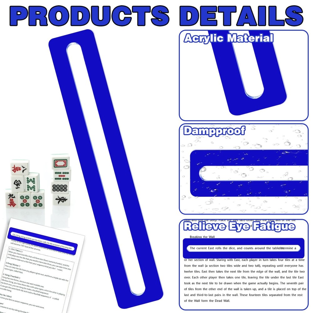 Mahjong Line Finder Ruler Strips Tracker Accessories for Beginners Experts