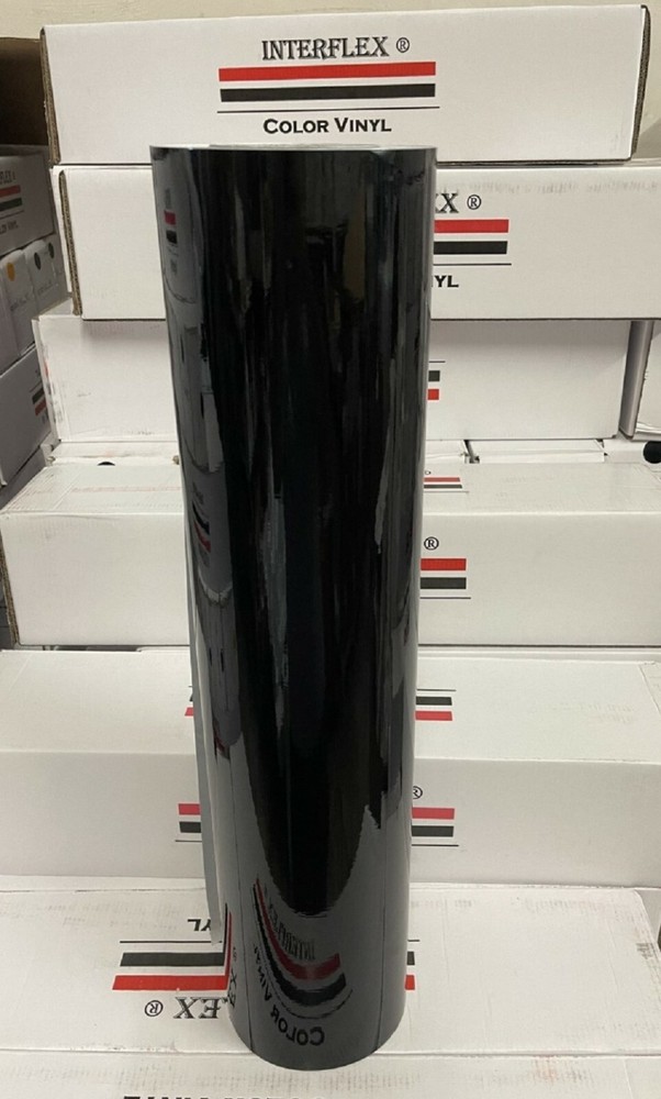 1 Roll Black Glossy Vinyl 12 " x 50 yards(150 Feet ) Plotter Cutter Interflex®