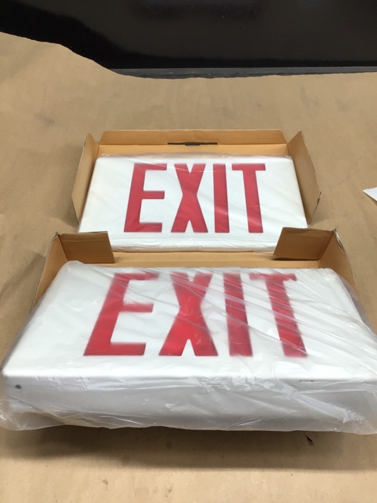 E-CONOLIGHT E-XP2RBW LED EMERGENCY EXIT LIGHTING SIGN FIXTURE #4006F266