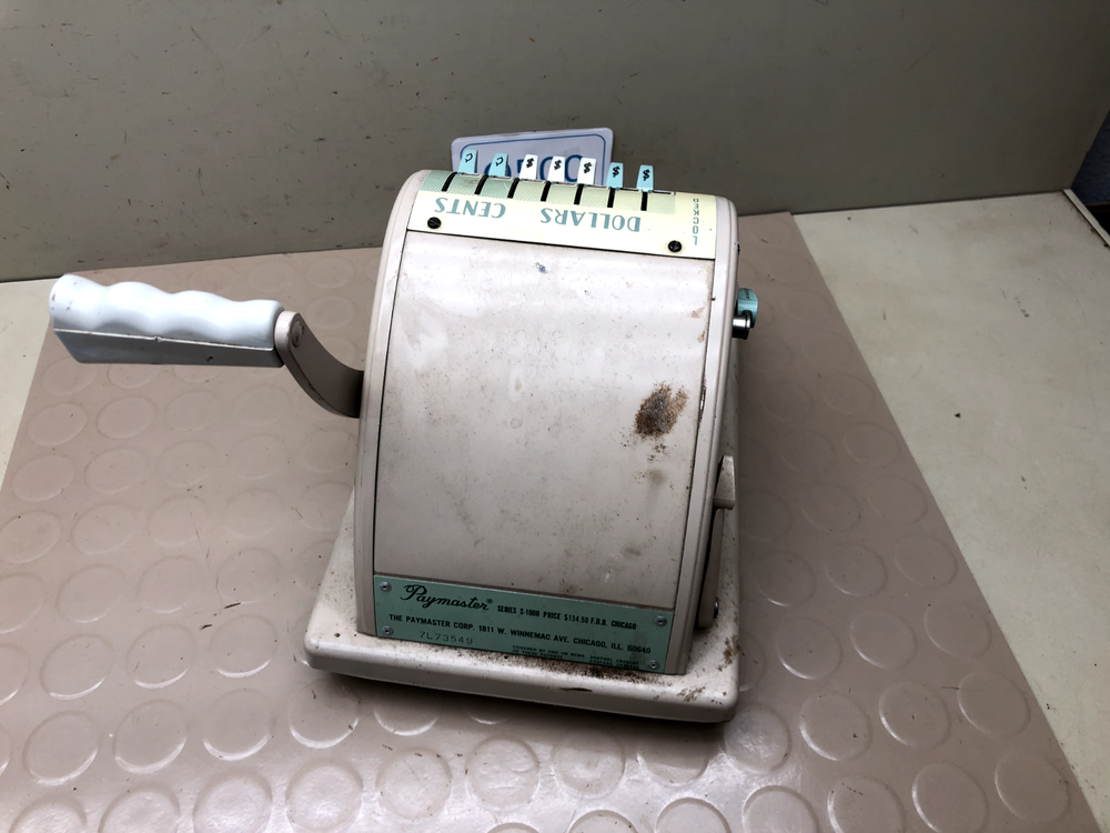 Vintage Paymaster Series S-1000 Check Writer Machine