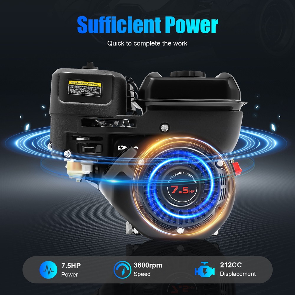 212cc 7.5HP 4-Stroke Gasoline Engine Steel Start Engine W/ Pull Start