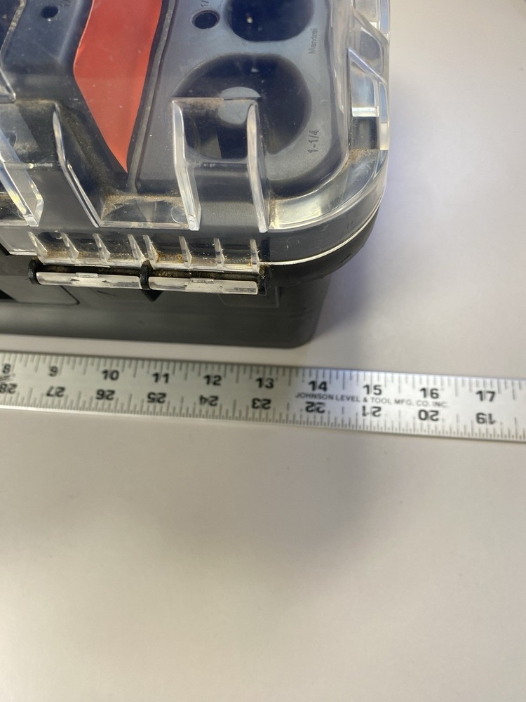 RARE FIND: Black & Decker Drill Accessory Storage Organizer Box Bits, Hole Saw