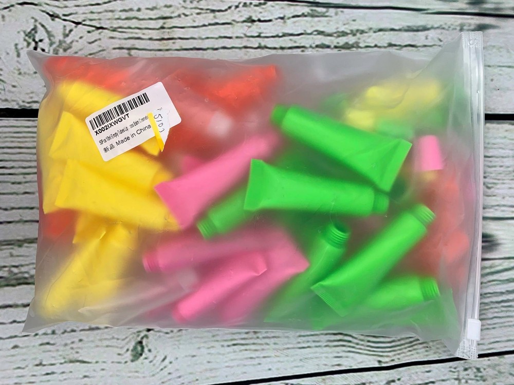 50 Pcs 10ml Refillable Empty Plastic Tubes Sample Packing Bottles