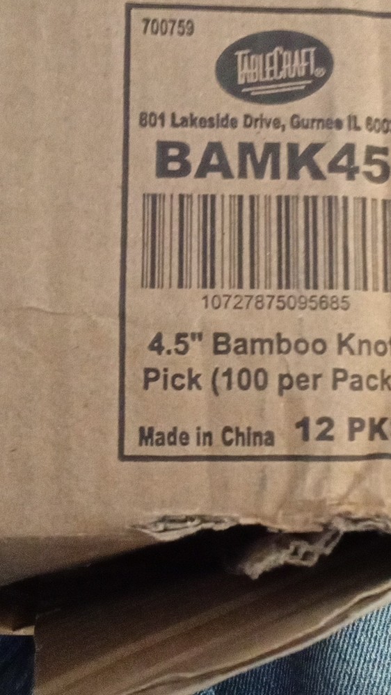 Tablecraft 4.5 inch Bamboo Knot Pick, 100 count -- 12 per case