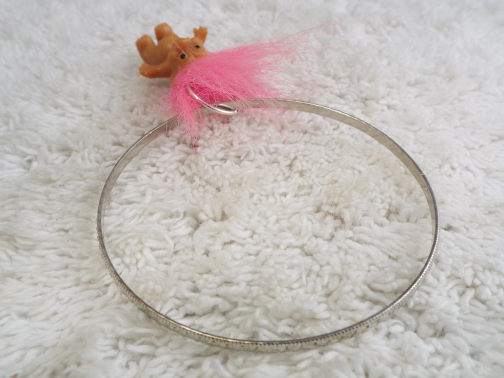 Silvertone Troll Doll Charm Bangle Bracelet (B59)