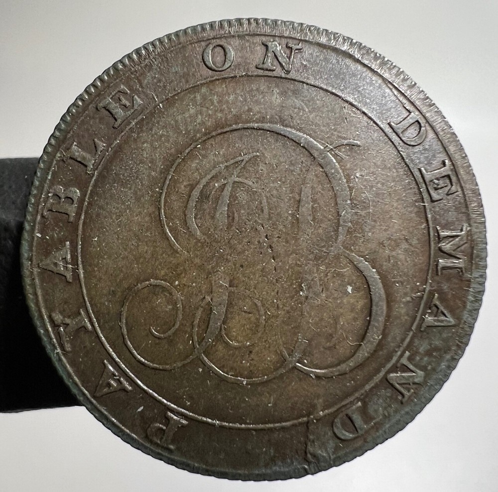 1795 Great Britain 1/2 Penny Foundling Fields Conder Token Middlesex