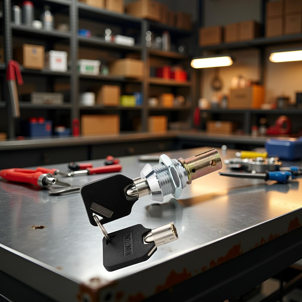 1 Set Toolbox Lock with Keys, Tubular and Key Set, Tool Box Silver