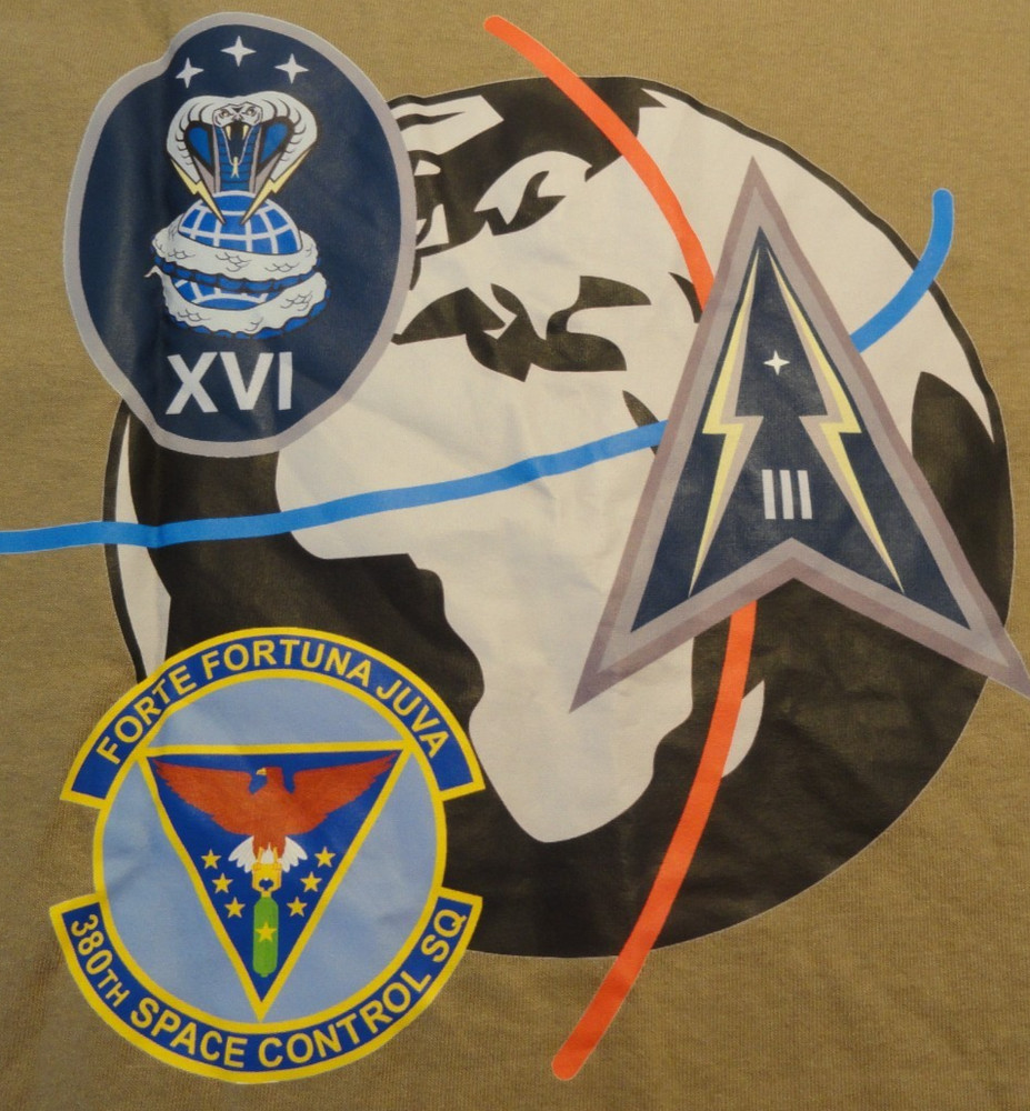 DISCONTINUED 380TH SPACE CONTROL SQUADRON UNIT SHIRT TAN MEDIUM
