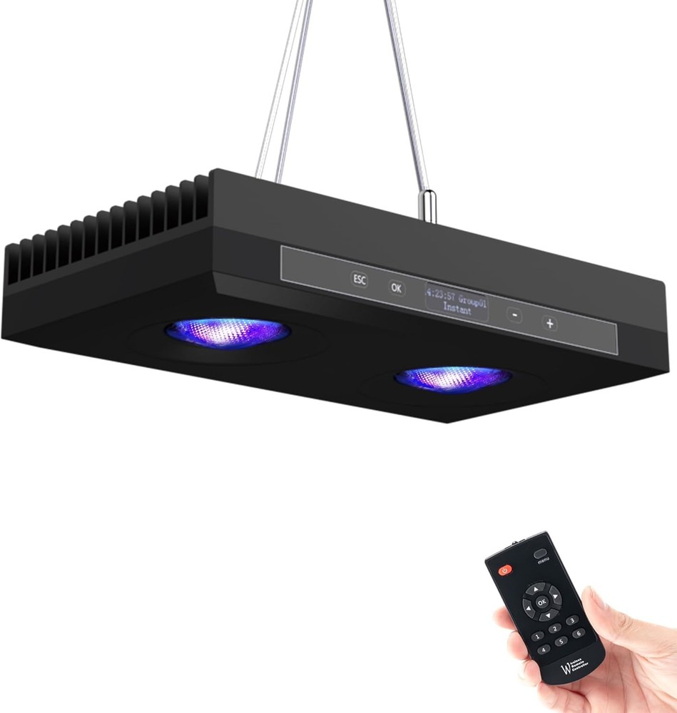 Aquarium Light - 95 Watt Sunrise Sunset Moonlight, Group Control Black