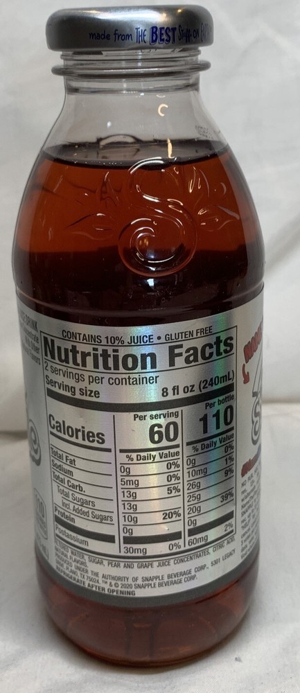 Rare Snapple Name That Flav! Plastic Bottle Drink